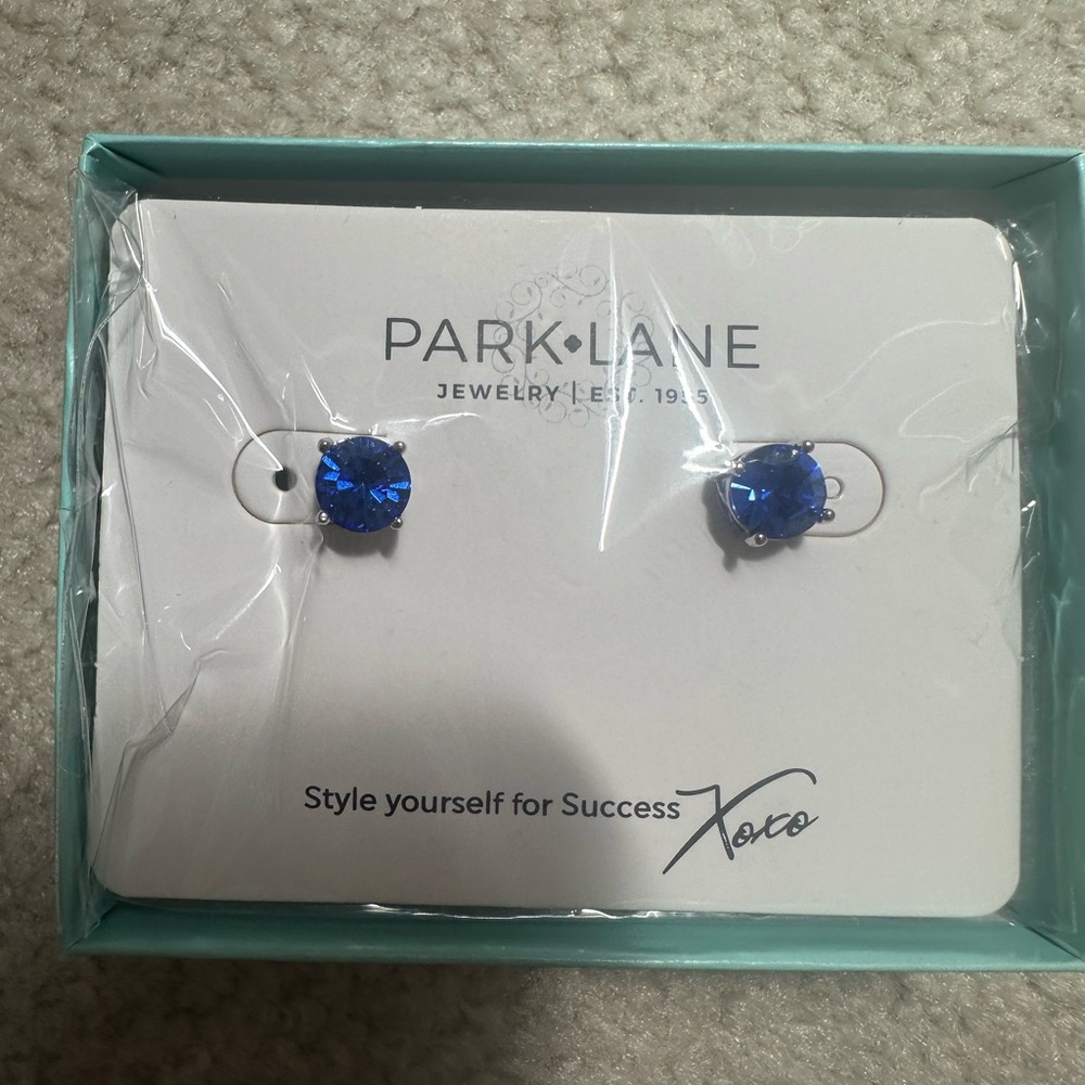 Park Lane Sapphire Blue Stud Earrings